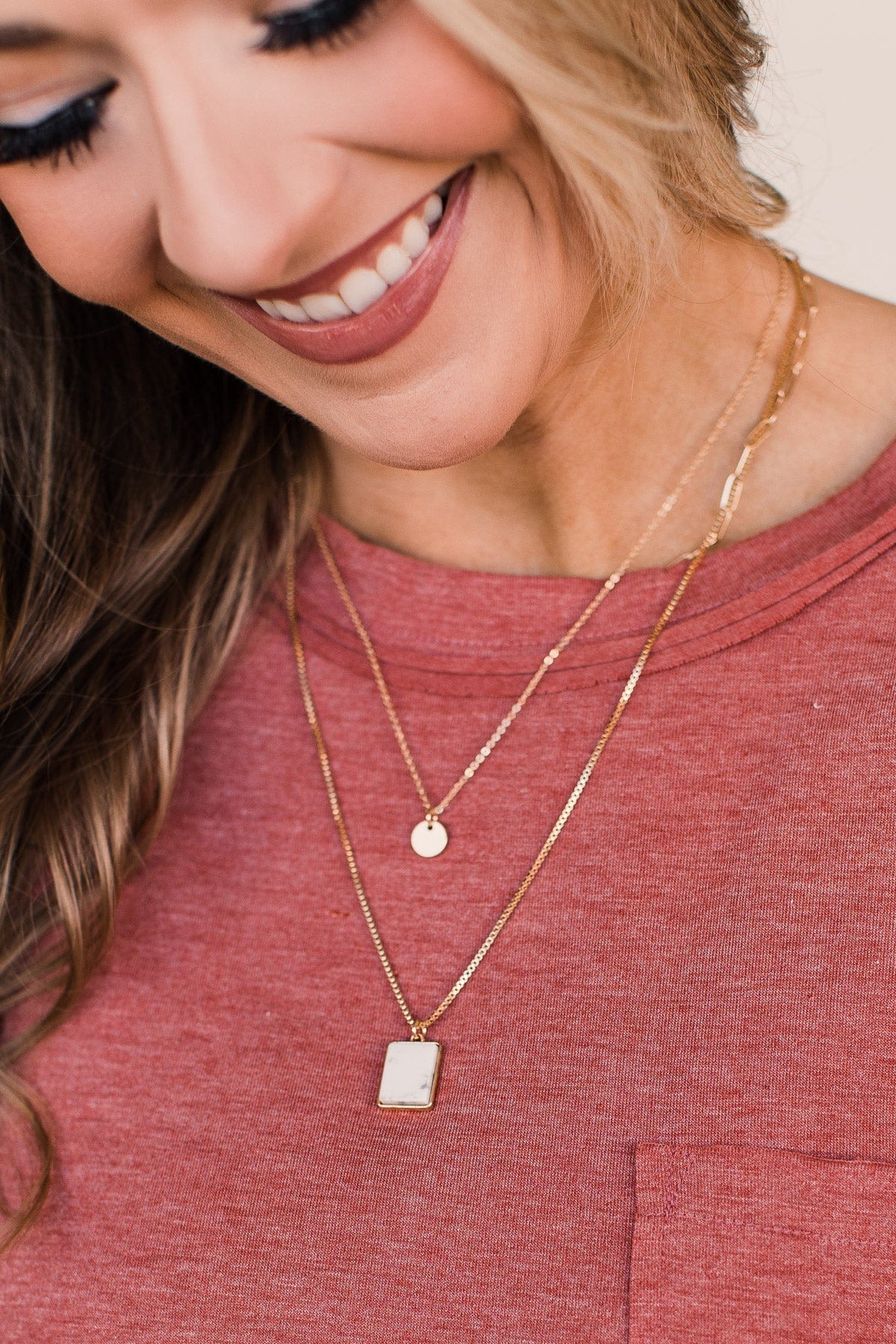 Take Notice 3-Tier Necklace & Earring Set- Gold