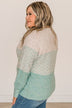 Warmest Greetings Color Block Sweater- Oatmeal & Mint Blue