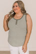 Chasing After You Striped Tank Top- Light Olive