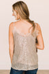 Stunning In Sequins Tank Top- Champagne