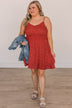 In All Honesty Floral Dress- Red