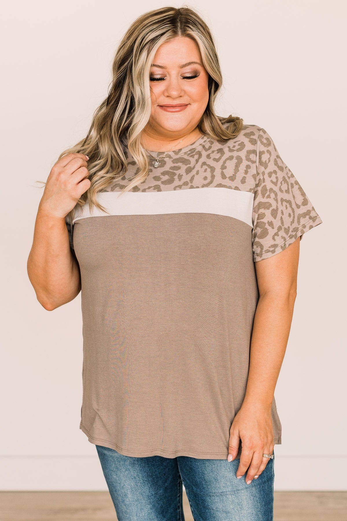 Loud & Clear Color Block Top- Taupe