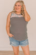 Hang On To Every Word Striped Tank Top- Blush
