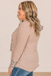 All Smiles Lightweight Knit Hoodie- Beige