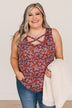 All About You Floral Tank Top- Burgundy