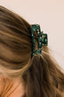 Looking At You Rectangle Claw Hair Clip- Green Acetate