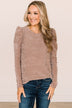 Authentic Style Puff Sleeve Top- Taupe