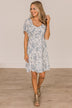 Destined To Fly Smocked Floral Dress- Ivory & Blue