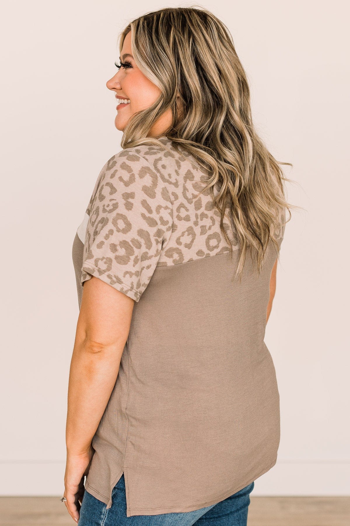 Loud & Clear Color Block Top- Taupe