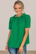 Forever After All Swiss Dot Blouse- Kelly Green