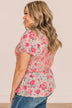 Blue Skies Ahead Floral Smocked Blouse- Pink & Mint