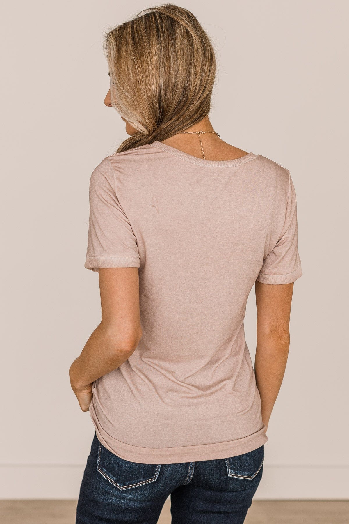 Unconditional Love Pocket Top- Dusty Pink