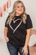 With All Of My Heart Graphic Tee- Black