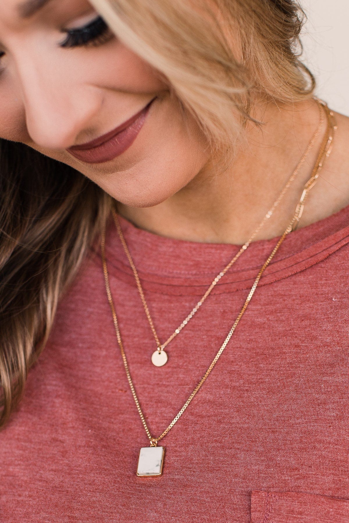 Take Notice 3-Tier Necklace & Earring Set- Gold