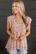 Deeply Adored Floral Babydoll Top- Light Pink