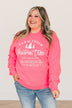 "Farm Fresh Christmas Trees" Graphic Crewneck- Neon Pink