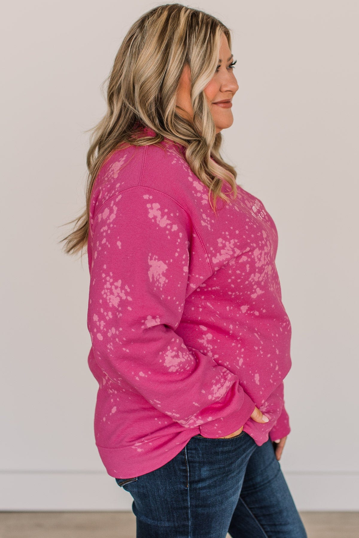 "Not A Morning Person" Crew Neck- Fuchsia