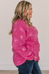 "Not A Morning Person" Crew Neck- Fuchsia