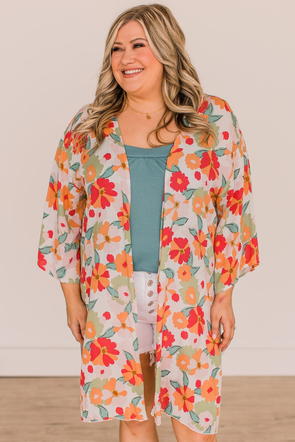 Lovely Days Ahead Floral Kimono- Ivory