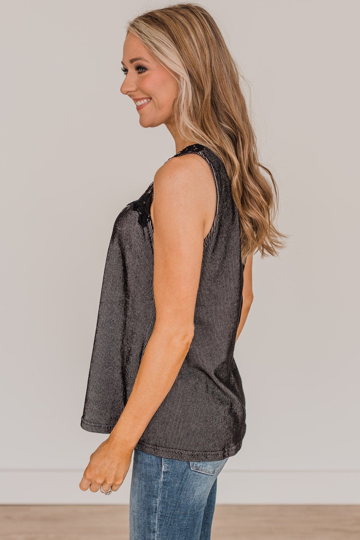 Worth My Time Knit Tank Top- Black