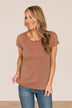 Cue The Confetti Shimmer Top- Mauve & Gold