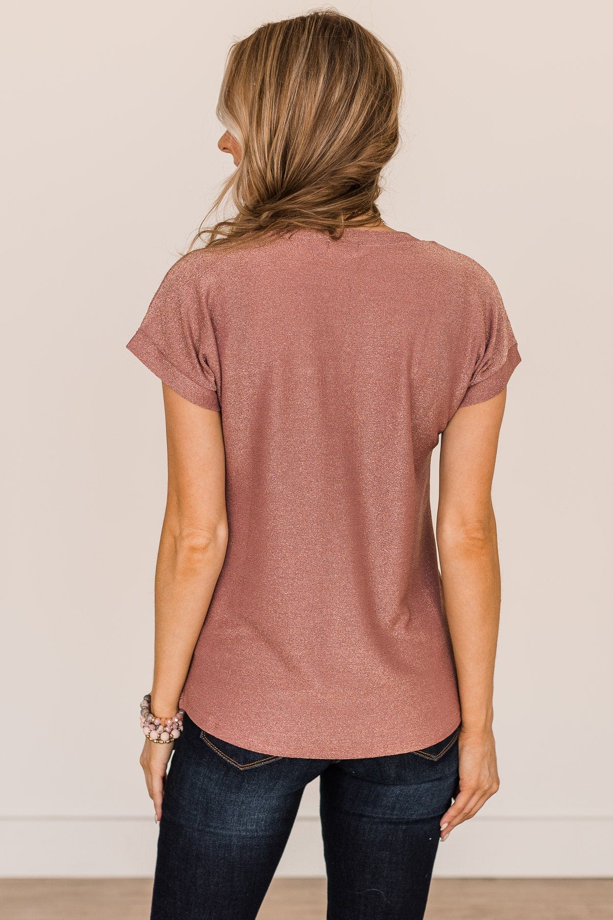 Free To Shine V-Neck Pocket Top- Pink