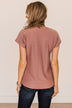 Free To Shine V-Neck Pocket Top- Pink