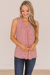 Greater Than This Floral Tank Top- Marsala