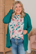 Lovely New Day Open Front Knit Cardigan- Kelly Green