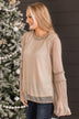 Party Perfection Ruffle Blouse- Champagne