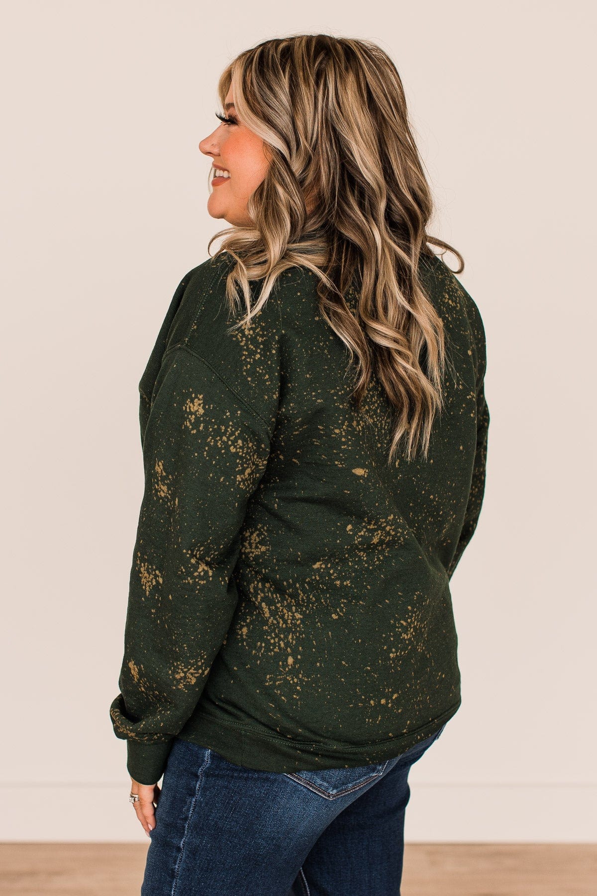 "Holly Jolly" Bleached Pullover- Wintergreen