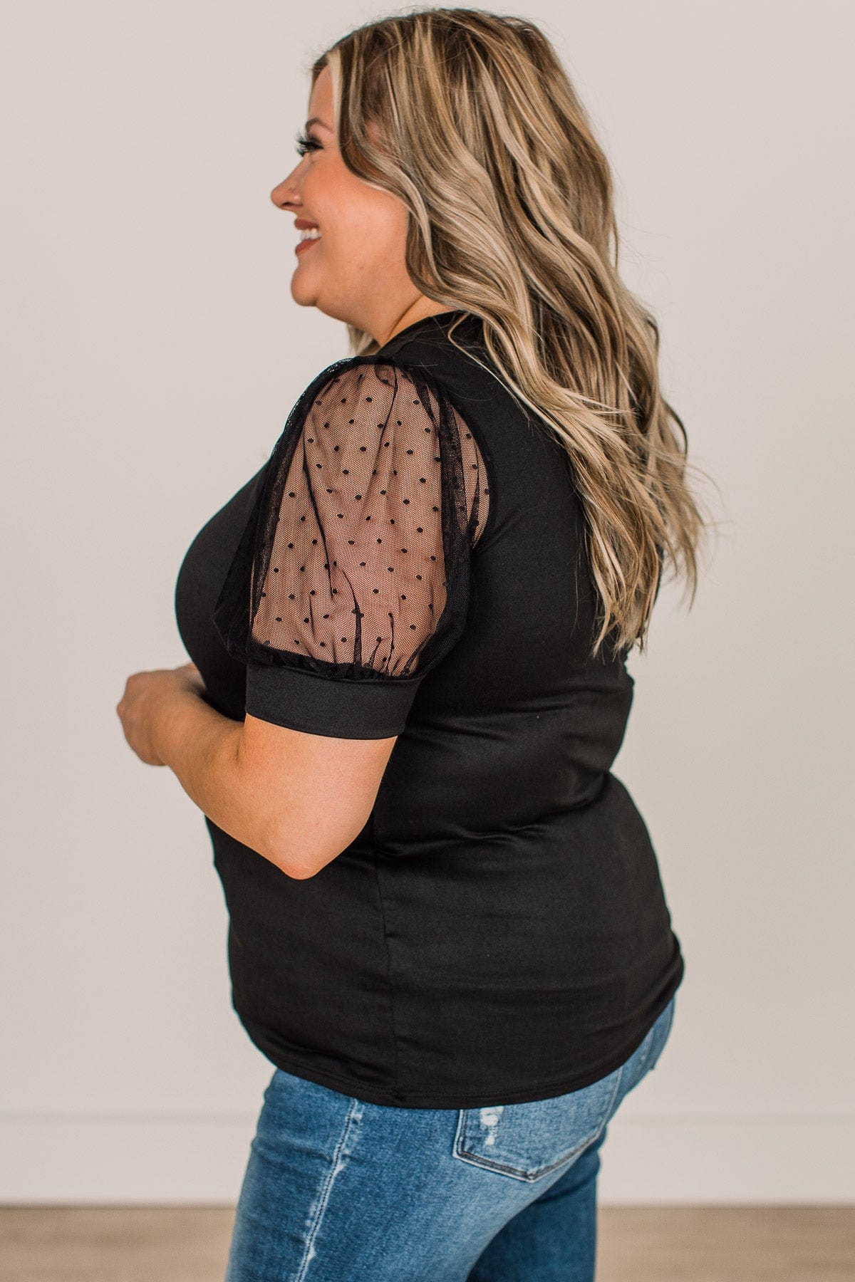 Sweet Success Puff Sleeve Top- Black