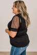 Sweet Success Puff Sleeve Top- Black