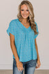 Blissful Days Floral Top- Blue