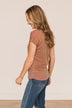 Cue The Confetti Shimmer Top- Mauve & Gold