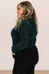 Give It A Whirl Long Sleeve Bodysuit- Black & Teal