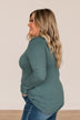 Believe In Yourself Long Sleeve Knit Top- Dark Teal