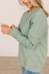 Walk My Way Corduroy Knit Crew Neck- Sage