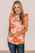 Stuck In The Past Floral Blouse- Peach & Orange