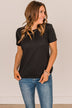 Without A Care Ribbed Knit Top- Black