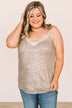 Stunning In Sequins Tank Top- Champagne