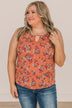 Time To Blossom Floral Tank Top- Dark Orange