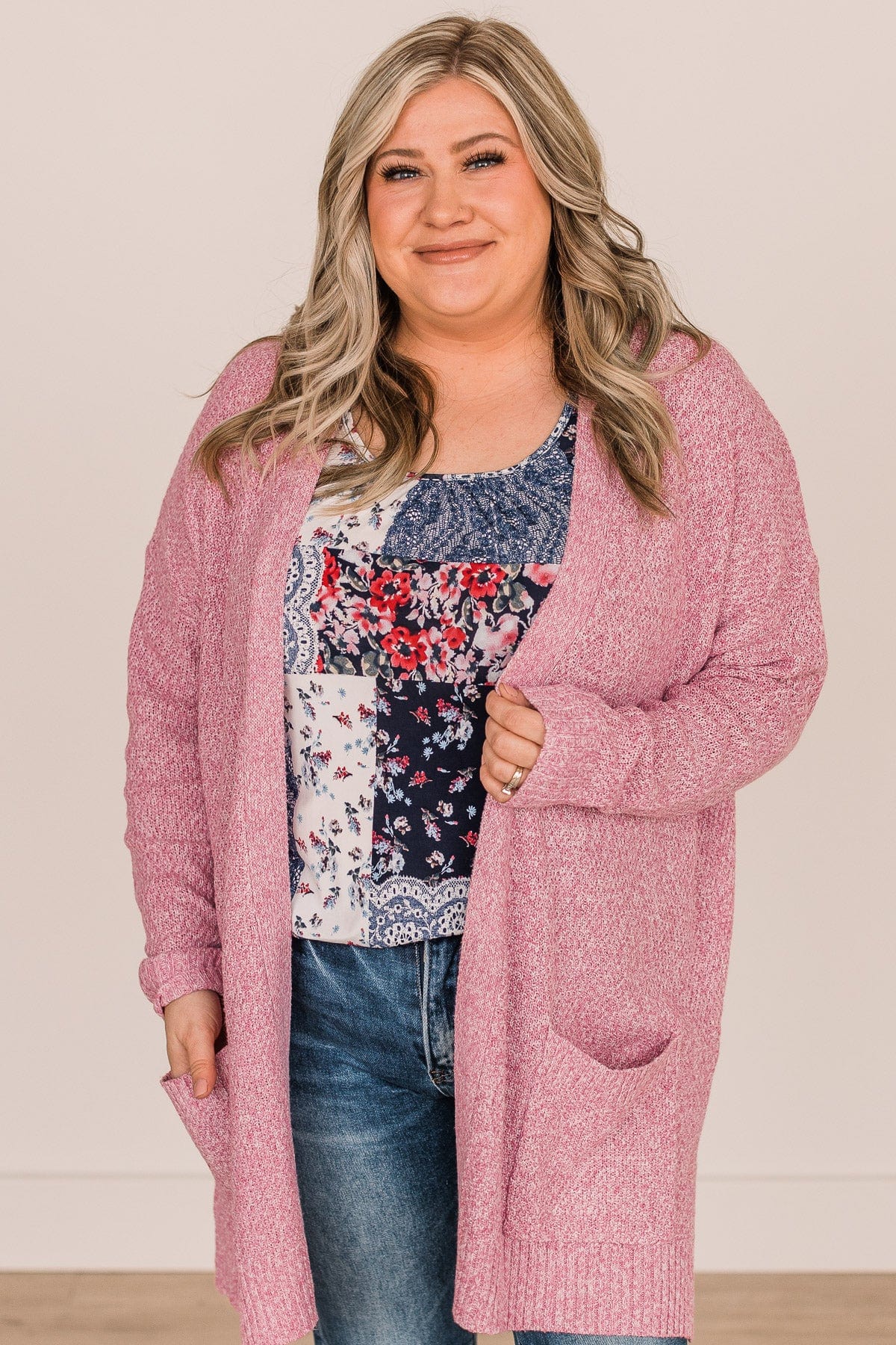Cozy As Can Be Long Knitted Cardigan- Pink