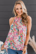 Watch Me Bloom Floral Tank Top- Pink