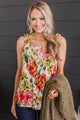Sweet As Spring Floral Tank Top- Ivory & Pink