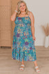 Starts With A Wish Floral Dress- Teal