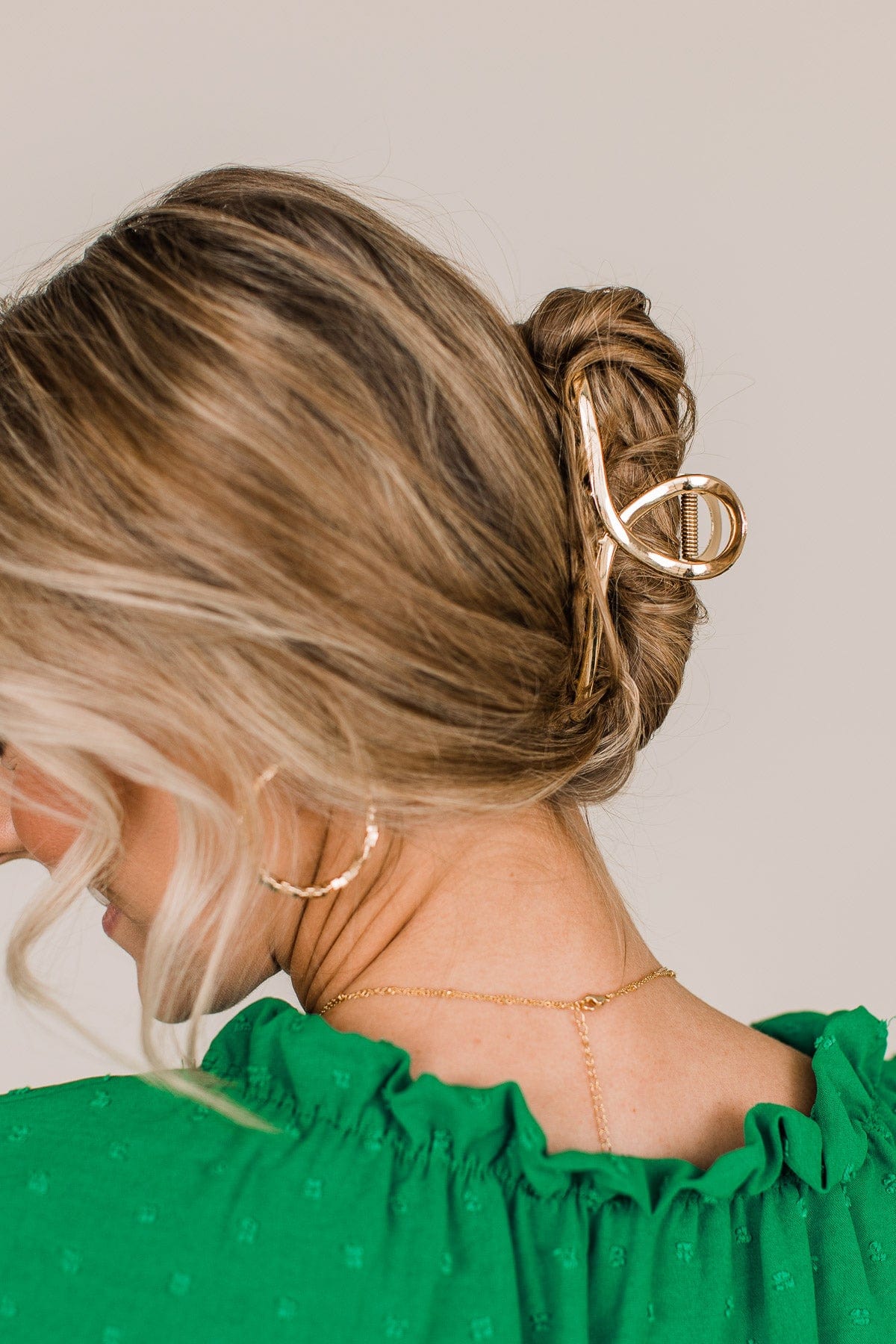 Expecting The Best Claw Hair Clip- Gold
