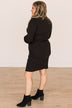 Made To Party Ribbed Knit Dress- Black