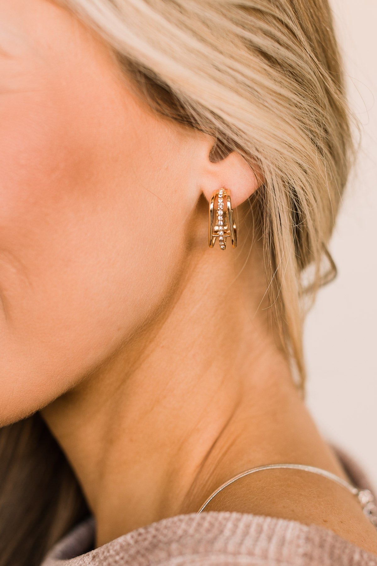 Made For This Square Hoop Earrings- Gold