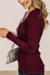 Given The Chance Ribbed Knit Sweater- Burgundy